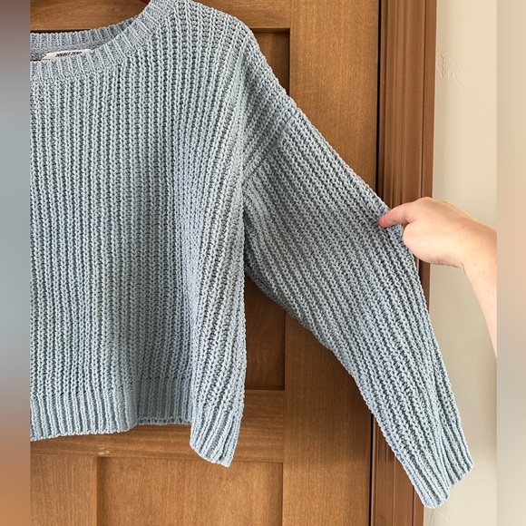 Double Zero Dusty Blue Chunky Knit Sweater size Medium​ - Picture 3 of 9